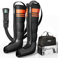 FED Fitness Compression Boots, 6 Modes & 13 Levels , 3 Timing&Heat, 5 Airbags 360° Coverage, Adjustable with Washable Liner for Leg Massage, m Size